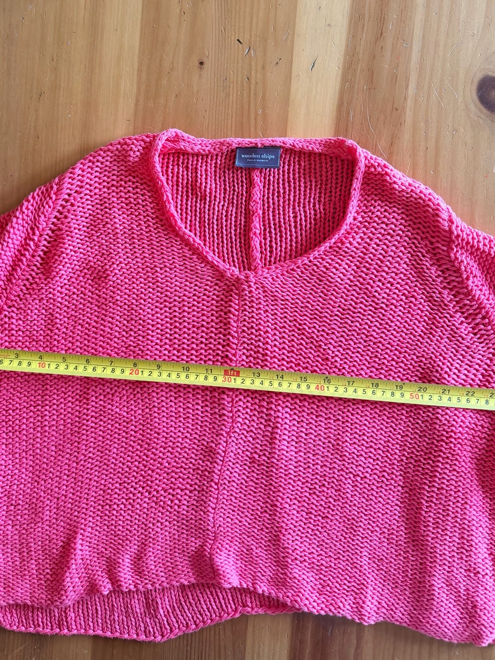 Wooden Ships Womens V-Neck Chunky Knit Sweater - deep pink - Picture 6 of 6